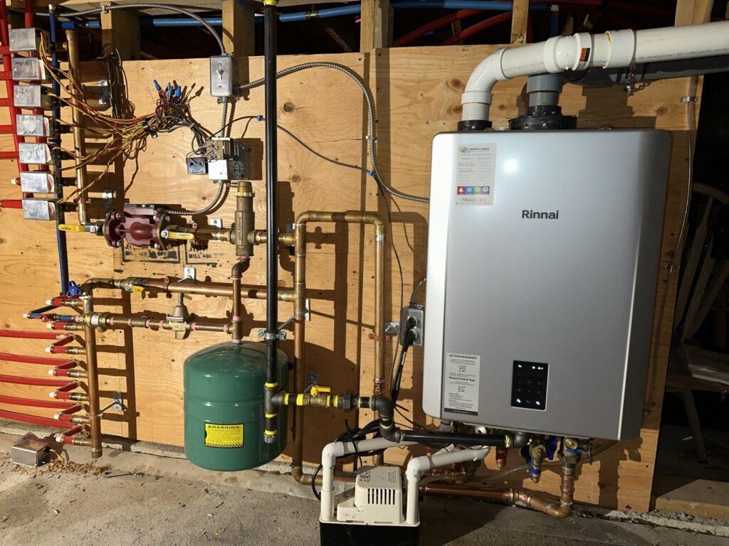 Rinnai tankless water heater installation completed by Perfect Choice HVAC in Coquitlam
