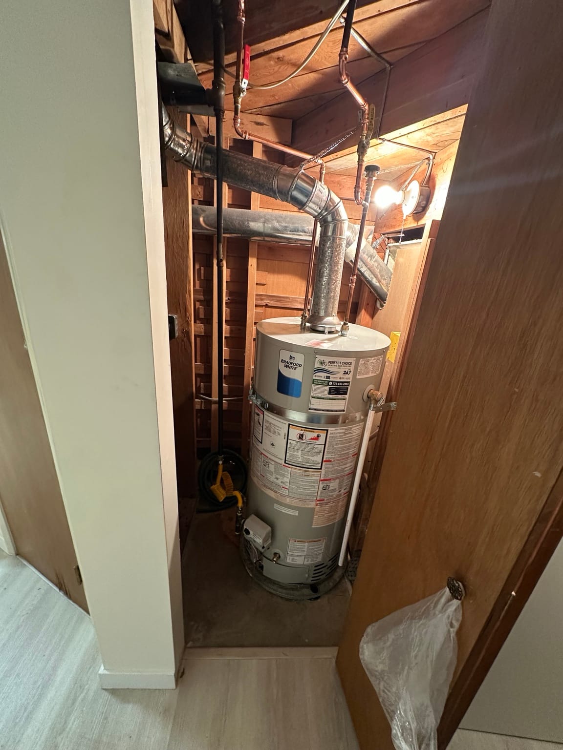 New Bradford White gas hot water tank installed by Perfect Choice Heating and Cooling in Metro Vancouver