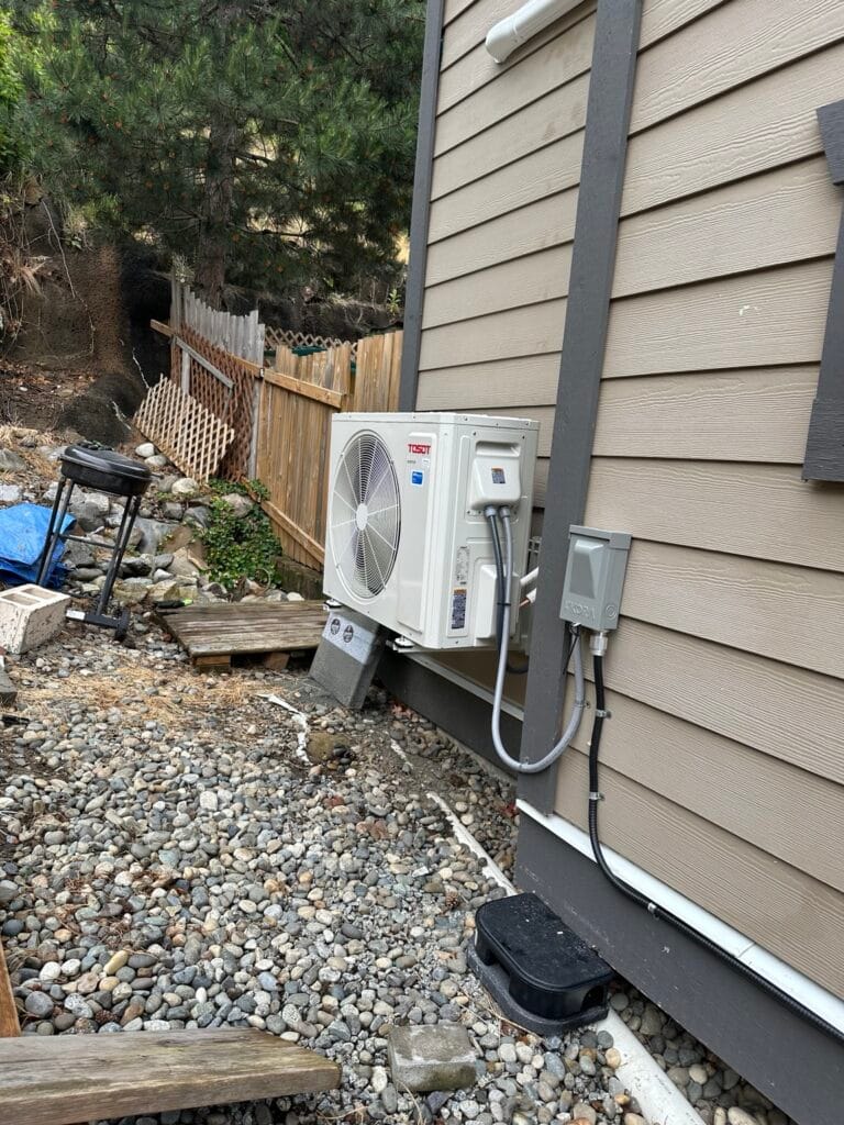 TOSOT ductless heat pump installation by Perfect Choice Heating & Cooling in Metro Vancouver, BC