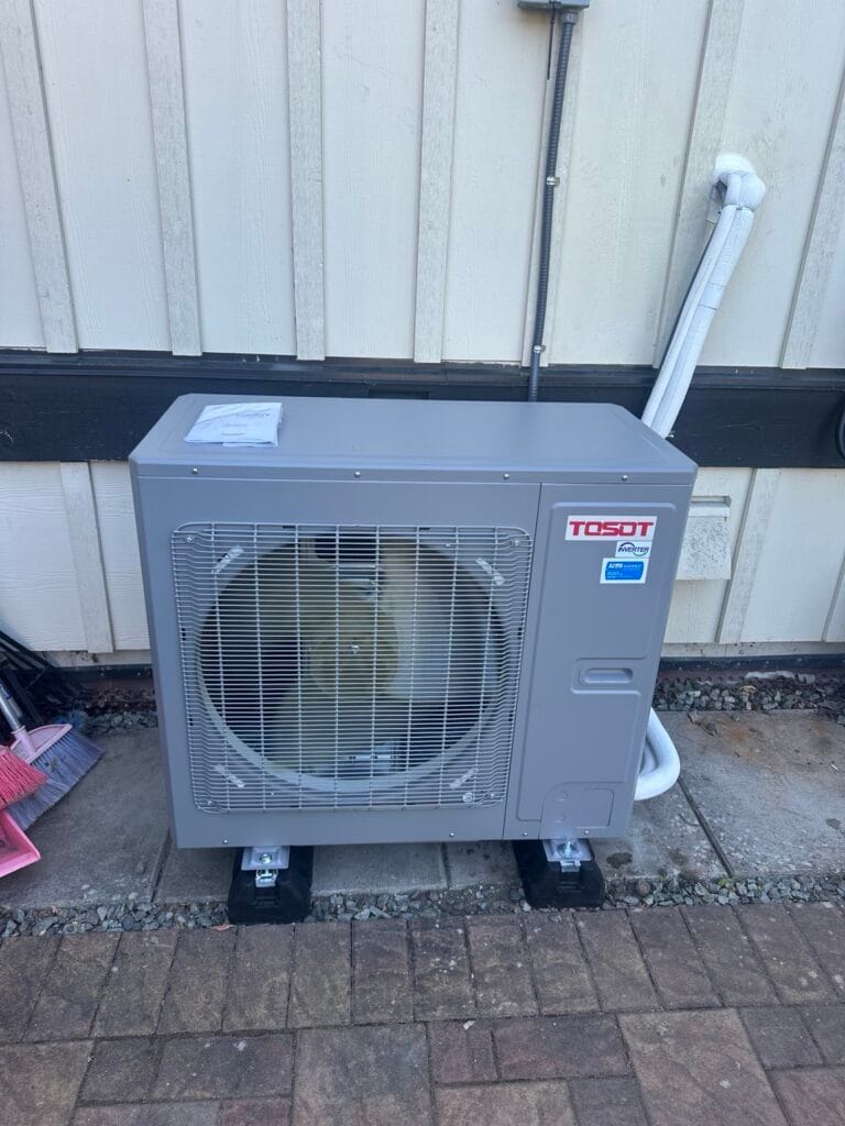 TOSOT ductless heat pump installation by Perfect Choice Heating & Cooling in Metro Vancouver, BC