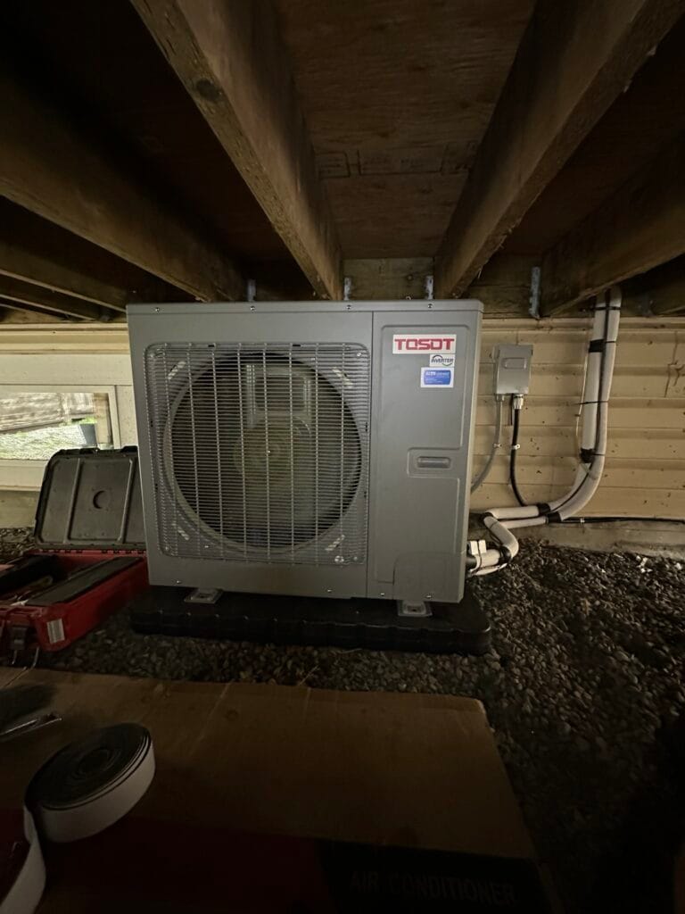 TOSOT ductless heat pump installation by Perfect Choice Heating & Cooling in Metro Vancouver, BC