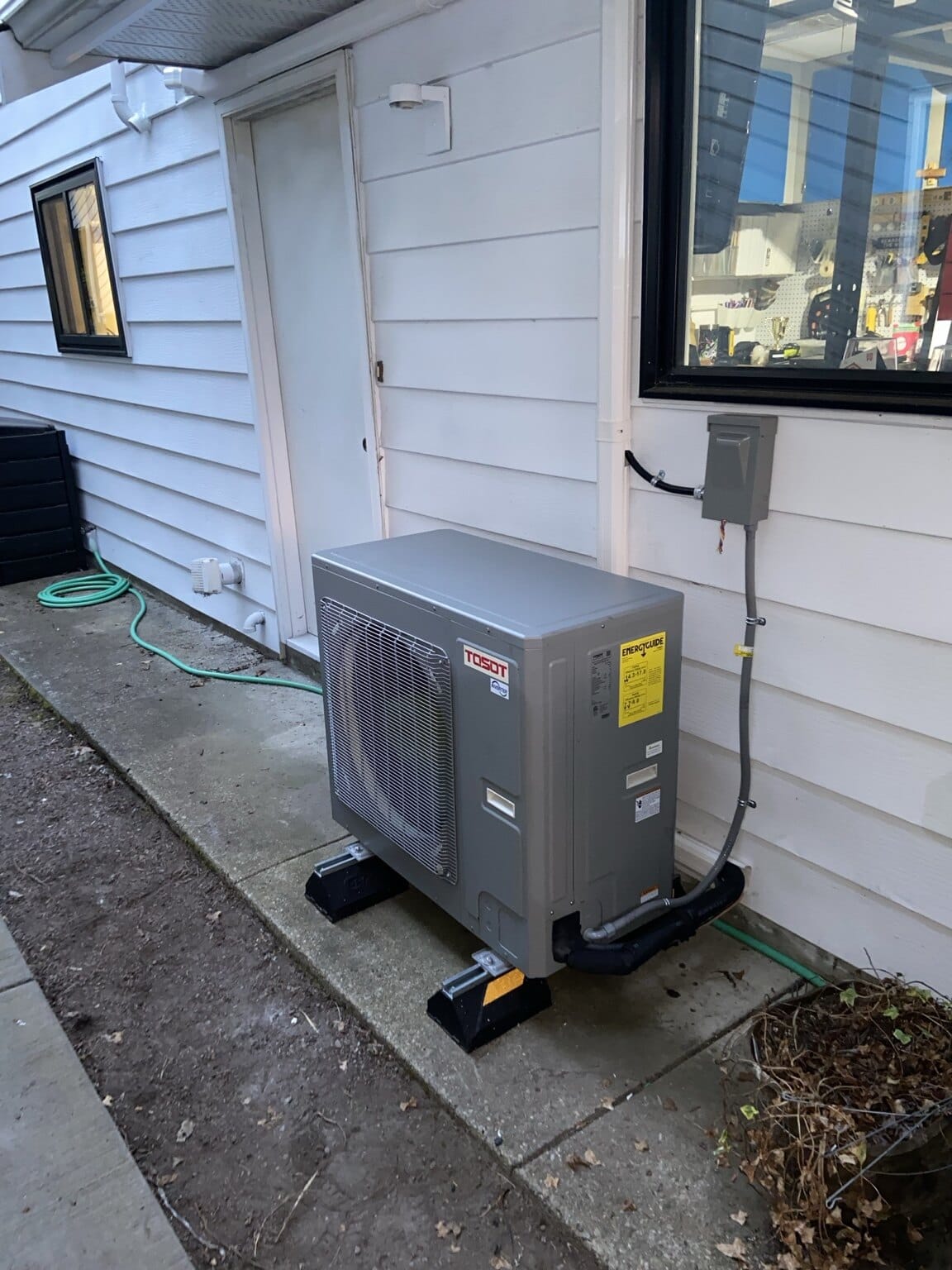 TOSOT side-discharge heat pump installed by Perfect Choice Heating and Cooling