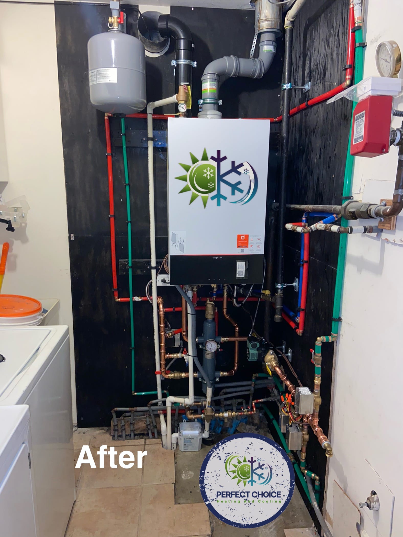 Viessmann high-efficiency condensing boiler replacement completed by Perfect Choice Heating and Cooling