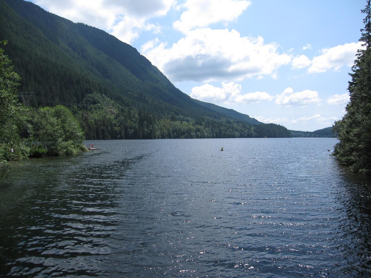 Buntzen Lake and surrounding mountains in Anmore