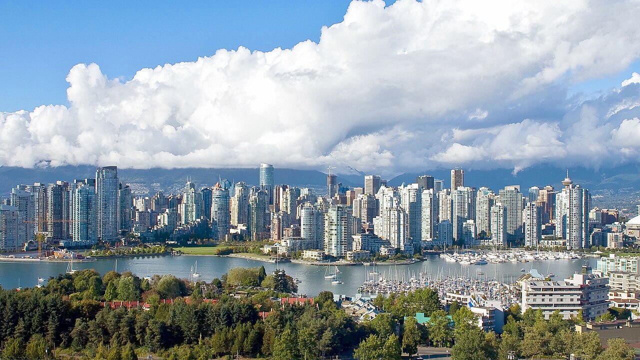 Vancouver skyline and waterfront in the False Creek area