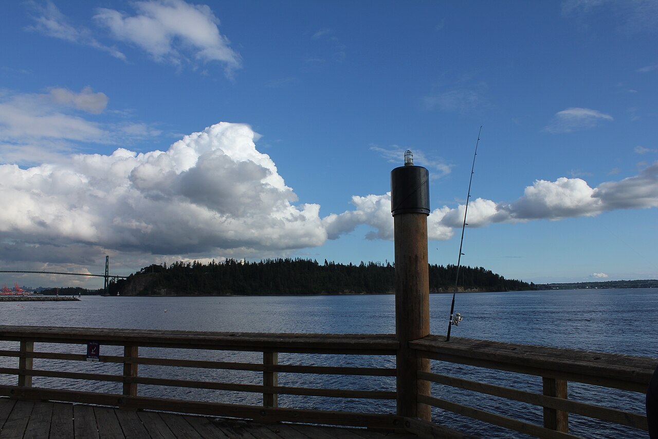 Ambleside Park pier and waterfront in West Vancouver